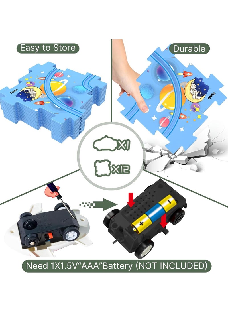 Train  Play Set, Plastic Puzzles for Kids Ages 3-5 with Vehicles, Electric Trolley Puzzle, Car Tracks for Toddlers, Toys Gifts for 2 3 4 5 6 Year Old Boys Girls - Image 5