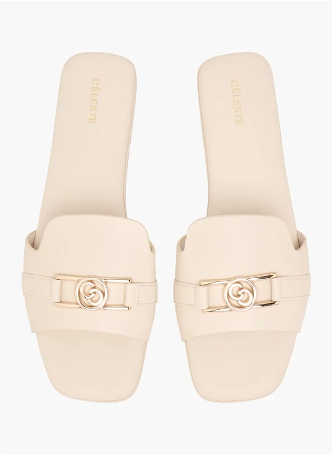 سيليست Women's Logo Accent Slip-On Sandals