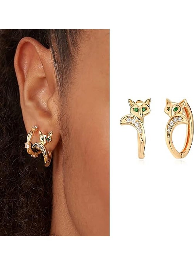 Mevecco Women Huggie Hoop Earrings Gold Ear Stud Cuff 14K Gold Filled Small Boho Beach Simple Delicate Handmade Hypoallergenic Jewelry Gift  - Image 3