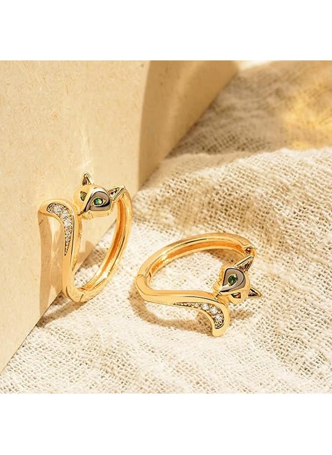 Mevecco Women Huggie Hoop Earrings Gold Ear Stud Cuff 14K Gold Filled Small Boho Beach Simple Delicate Handmade Hypoallergenic Jewelry Gift  - Image 5