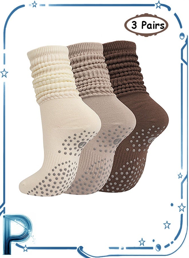 Photon 3 أزواج من جوارب اليوجا القطنية، جوارب يوجا مانعة للانزلاق، جوارب بيلاتيس ذات قبضة مثالية لتمارين اليوجا والبيلاتس والباليه والرقص - Image 1