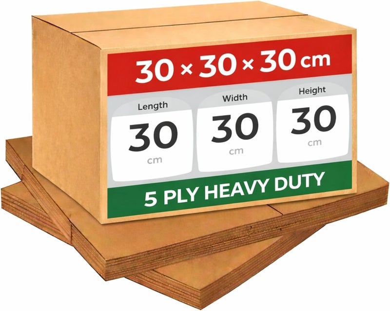 AL FAKHAMA 1 Pack 30×30×30 cm 5 Ply Corrugated Cardboard Shipping Box Heavy Duty Packing Box - Image 1
