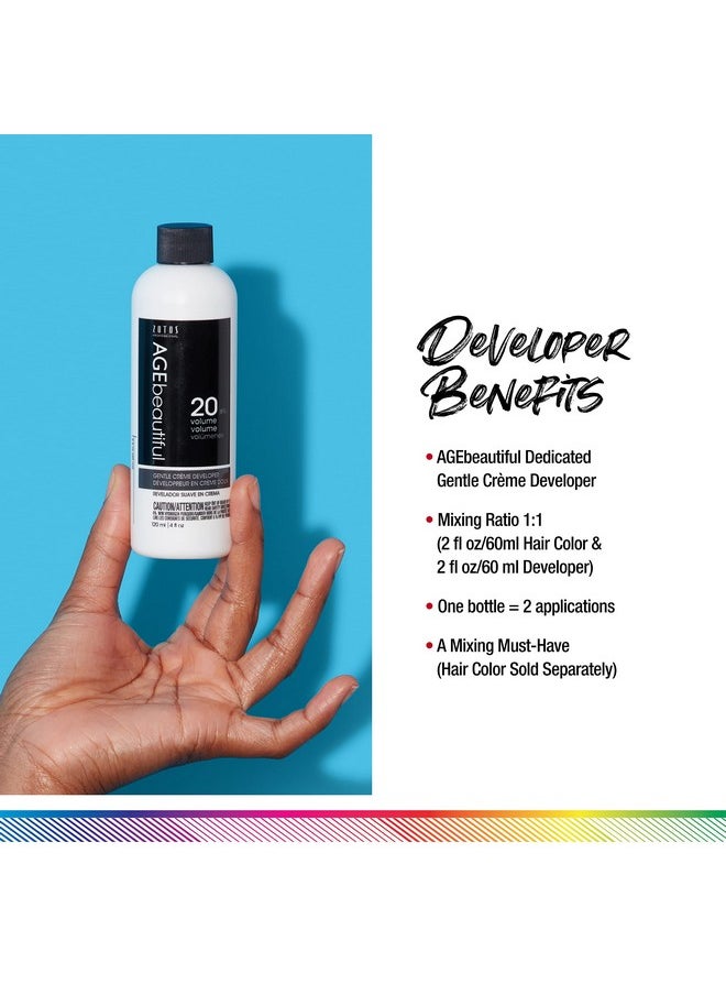 إيج بيوتيفول AGE beautiful 20 Volume Gentle Creme Hair Developer | لصبغات الشعر الدائمة والتونر وتفتيح الشعر | تلوين صالون احترافي | لون شعر يدوم طويلاً | 4 أونصة سائلة  - Image 2