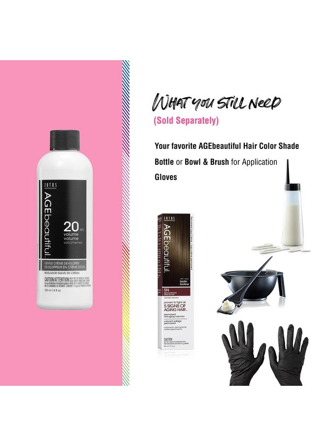 إيج بيوتيفول AGE beautiful 20 Volume Gentle Creme Hair Developer | لصبغات الشعر الدائمة والتونر وتفتيح الشعر | تلوين صالون احترافي | لون شعر يدوم طويلاً | 4 أونصة سائلة  - Image 5