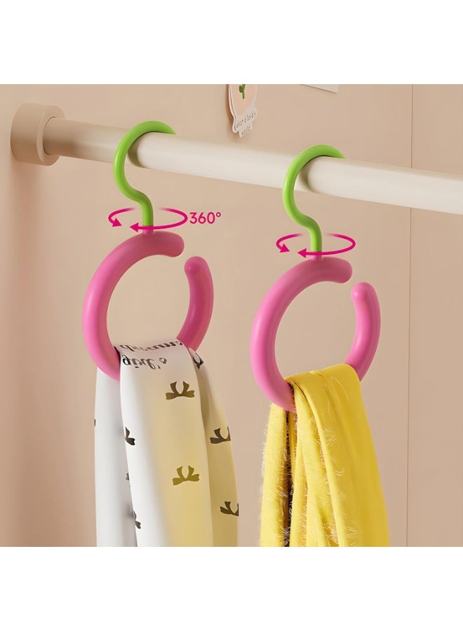 Sunspire 3 Pieces Dopamine Rotatable Multi-Purpose Hook, Round Wardrobe Hanger for Scarf Lace-Up Belt Wallet and Handbag Storage Without Punching Holes - Image 5