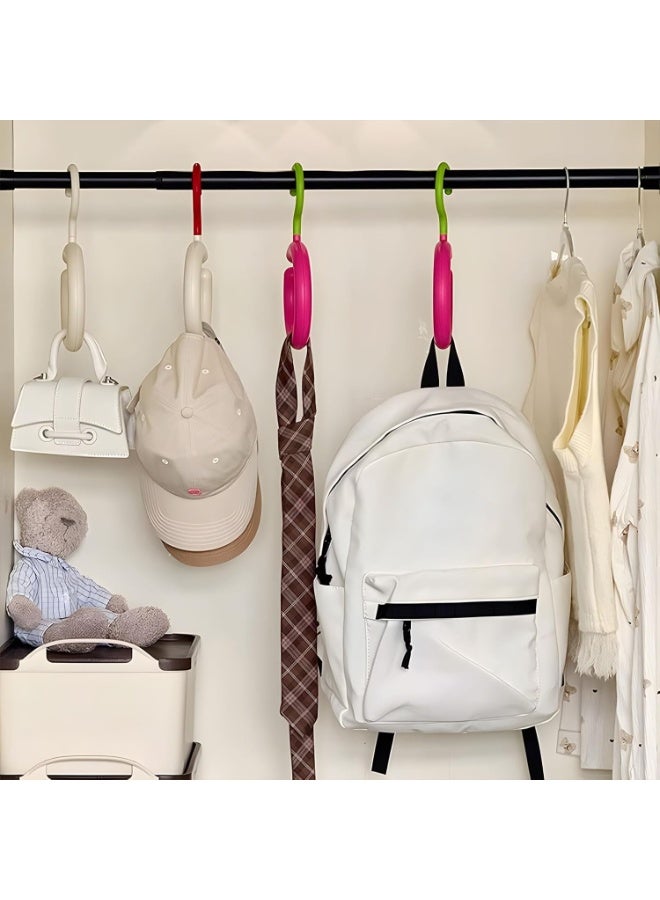 Sunspire 3 Pieces Dopamine Rotatable Multi-Purpose Hook, Round Wardrobe Hanger for Scarf Lace-Up Belt Wallet and Handbag Storage Without Punching Holes - Image 2