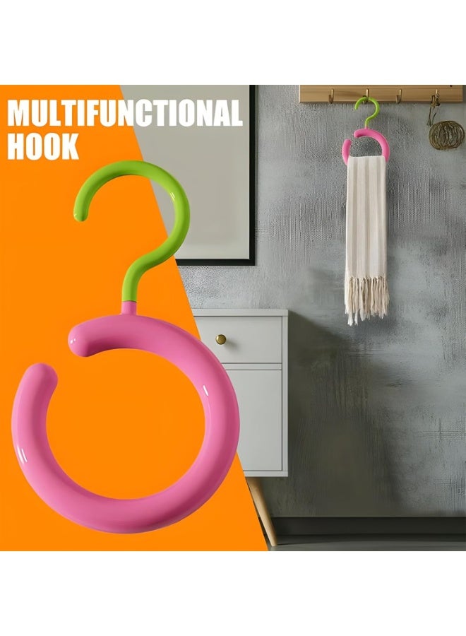 Sunspire 3 Pieces Dopamine Rotatable Multi-Purpose Hook, Round Wardrobe Hanger for Scarf Lace-Up Belt Wallet and Handbag Storage Without Punching Holes - Image 4