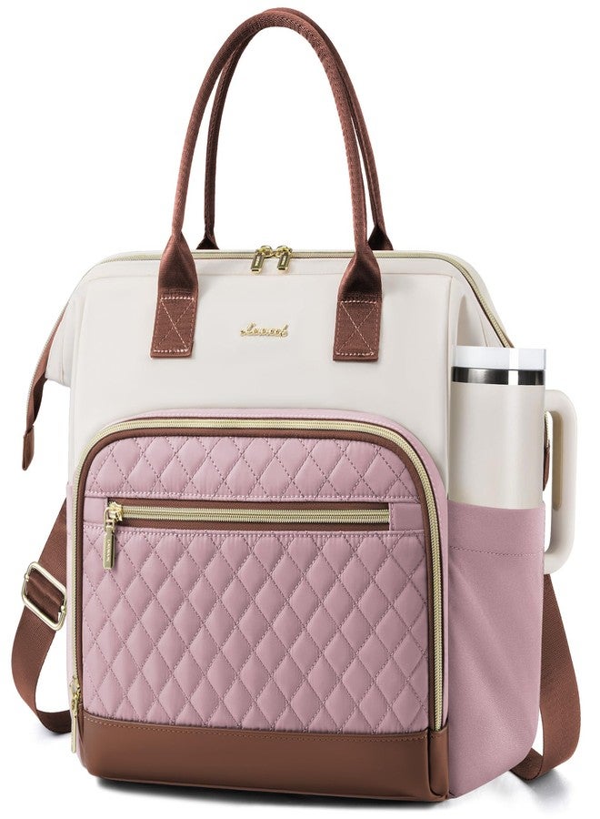 LOVEVOOK Lunch Bag Women, Insulated Adult Lunch Box for Women Work, Wide Opening Leakproof Cooler Tote Bag for Office Campus Picnic Beach with Shoulder Strap, Loncheras Para Mujer with Cup Holder - Image 1