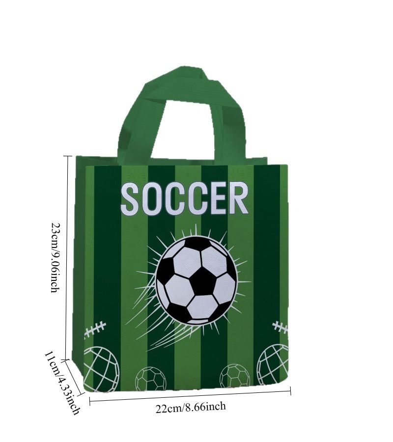 "Green Style D 4pcs Non Woven Football Pattern Gift Bags For Birthday Party Events And Showers" بالعربية: - Image 2