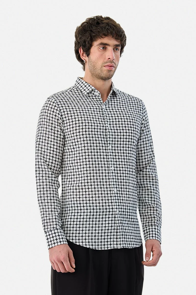 SNITCH Slim Fit Geometric Shirt