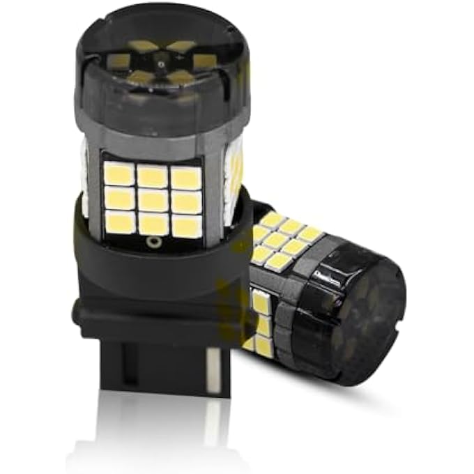 توبيز مصباح ليد أبيض T20 7440 2835 42Smd فائق السطوع 12 فولت بديل أبيض لمبات رقاقة 2835 خالية من الأخطاء في Canbus لضوء الفرامل الاحتياطي للرجوع للخلف عبوة من قطعتين - Image 5