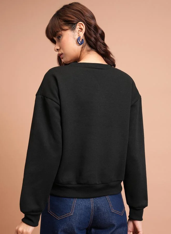 Tokyo Talkies Graphic Print Dropped Shoulder Boxy Sweatshirt by Styli