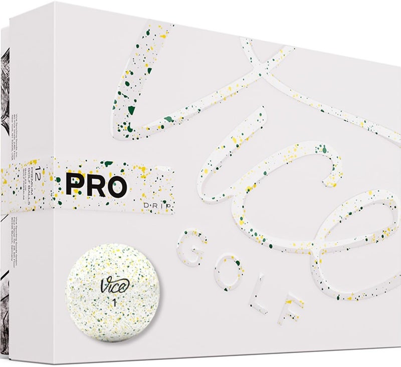 Vice Pro Golf Balls Dark GreenYellow Drip