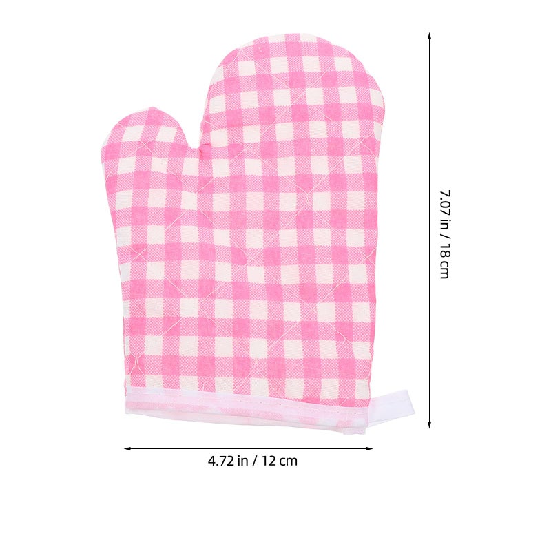 4Pcs Cotton Lined Heat Resistant Oven Mitts Set For Baking Microwave Kitchen - Image 3