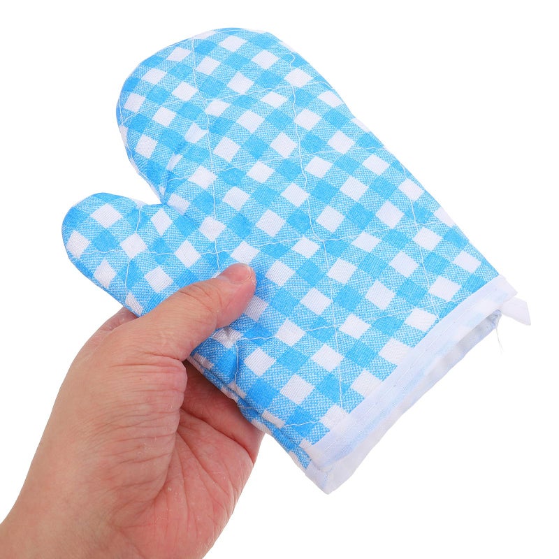 4Pcs Cotton Lined Heat Resistant Oven Mitts Set For Baking Microwave Kitchen - Image 5