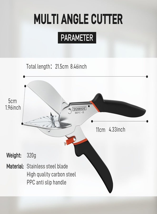 TOWOT Angle Miter Shears Cutter, Angular Trim Cutter of Molding, Adjustable at 45 To 135 Degree With Safety Lock Hand Tools for Cutting Plastic, PVC and Molding Trim - Image 2