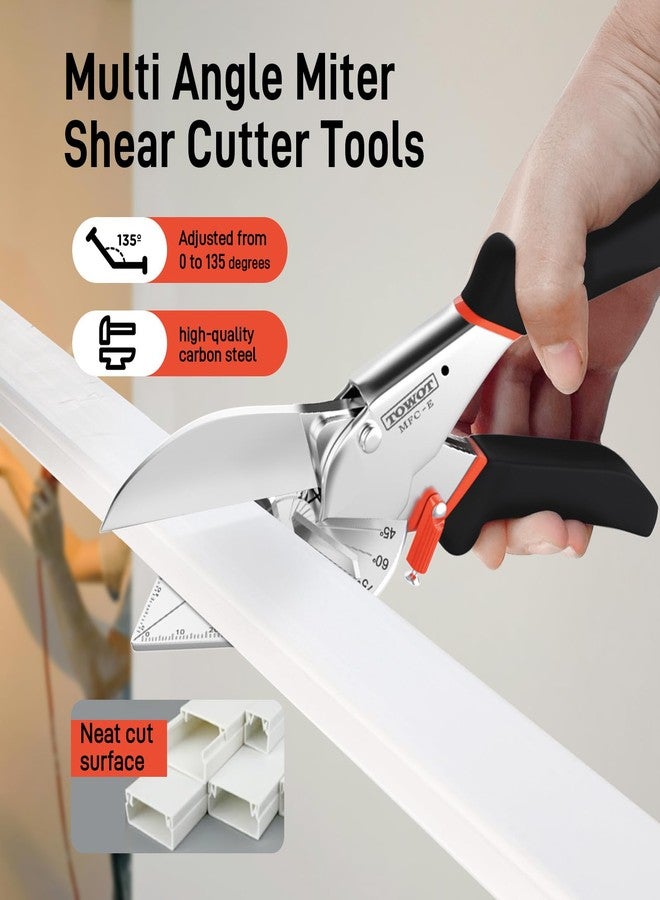 TOWOT Angle Miter Shears Cutter, Angular Trim Cutter of Molding, Adjustable at 45 To 135 Degree With Safety Lock Hand Tools for Cutting Plastic, PVC and Molding Trim - Image 5
