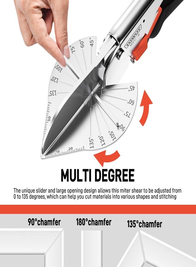 TOWOT Angle Miter Shears Cutter, Angular Trim Cutter of Molding, Adjustable at 45 To 135 Degree With Safety Lock Hand Tools for Cutting Plastic, PVC and Molding Trim - Image 4
