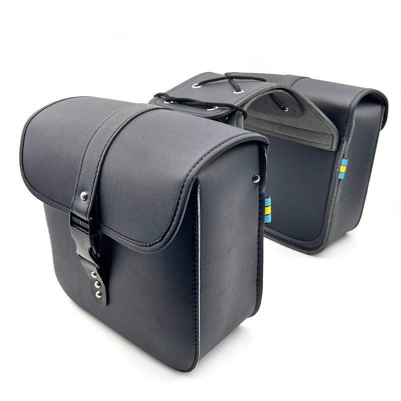 Generic Universal Motorcycle Saddlebag Leather Waterproof Tool Pouch Black 