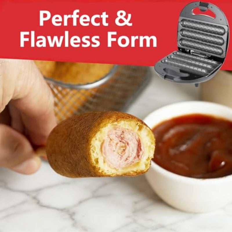 Electric Corn Dog Maker for Restaurant Store: Aluminum Alloy Body, Black Finish, Double-sided Heating with Non-stick Coating and Intelligent Temperature Control - Image 5