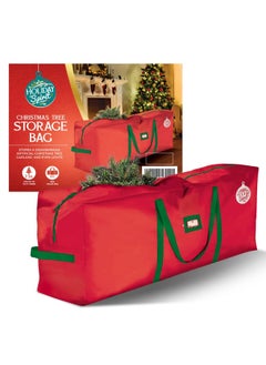 Generic Holiday Spirit  Tree Storage Bag - Heavy-Duty Tree Bag with Durable Reinforced Handles  Zipper Waterproof Storage Bag Protects from Moisture  Dust Fits a 7.5FT Tree Red  - Image 1