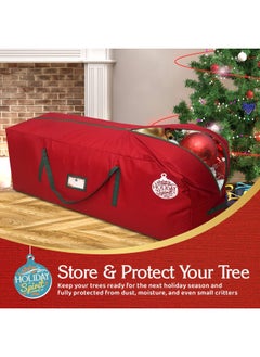 Generic Holiday Spirit  Tree Storage Bag - Heavy-Duty Tree Bag with Durable Reinforced Handles  Zipper Waterproof Storage Bag Protects from Moisture  Dust Fits a 7.5FT Tree Red  - Image 5