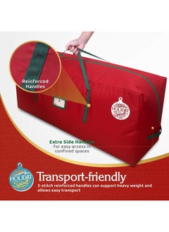 Generic Holiday Spirit  Tree Storage Bag - Heavy-Duty Tree Bag with Durable Reinforced Handles  Zipper Waterproof Storage Bag Protects from Moisture  Dust Fits a 7.5FT Tree Red  - Image 2