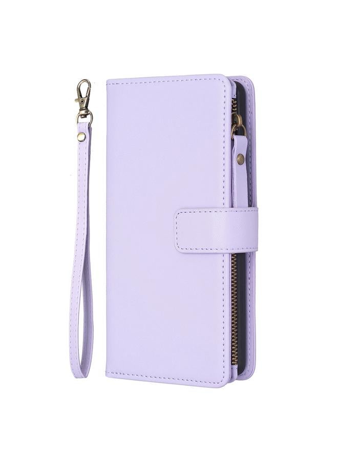 S-TOP Case For Samsung Galaxy S25+ 5G 9 Card Slots Zipper Wallet Leather Flip Phone Case - Image 3