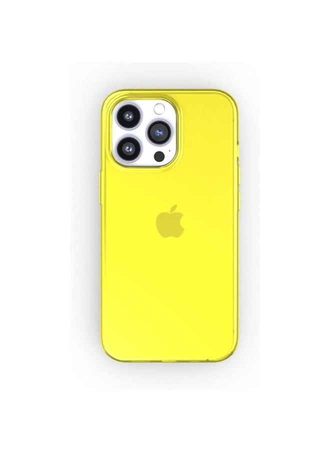Felony Case - iPhone 13 Pro Max Neon Yellow Clear Protective Case, TPU and Polycarbonate Shock-Absorbing Bright Cover - Crack Proof with a Gloss Finish - Wireless Charging Compatible