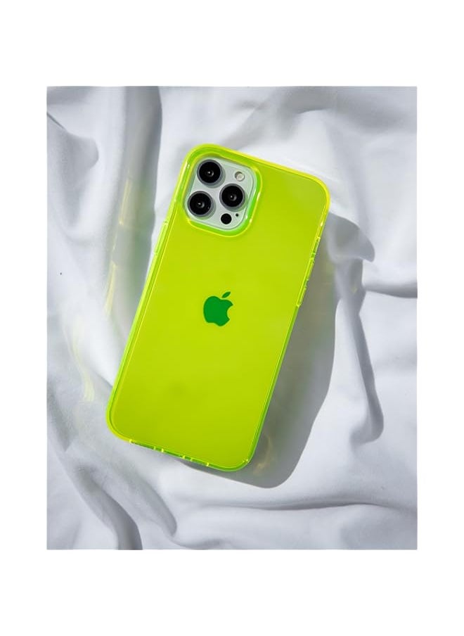 Felony Case - iPhone 13 Pro Max Neon Yellow Clear Protective Case, TPU and Polycarbonate Shock-Absorbing Bright Cover - Crack Proof with a Gloss Finish - Wireless Charging Compatible