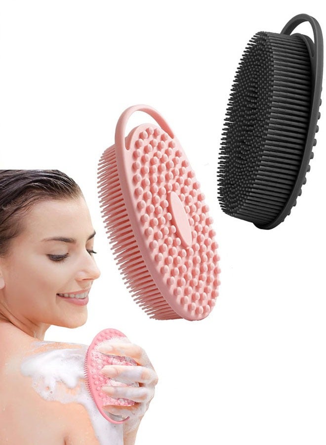 Silicone Body Scrubber,  2 Pack Exfoliating Body Scrubber, Soft Silicone Loofah, 2 In 1Body Scrubber Fit for Sensitive and All Kinds of Skin, Rapid Foaming, Clean and Sanitary - Image 1