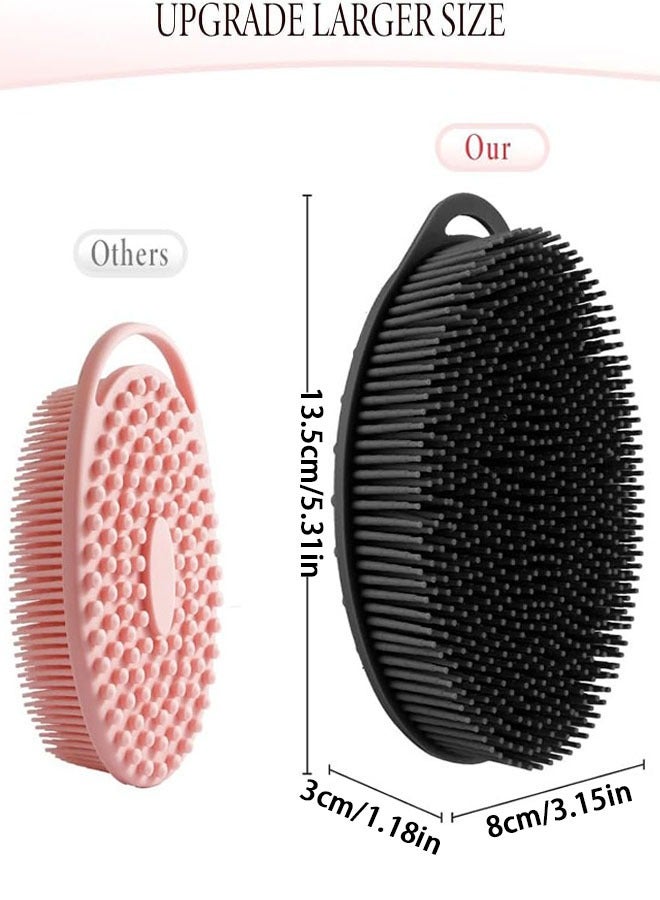 Silicone Body Scrubber,  2 Pack Exfoliating Body Scrubber, Soft Silicone Loofah, 2 In 1Body Scrubber Fit for Sensitive and All Kinds of Skin, Rapid Foaming, Clean and Sanitary - Image 2