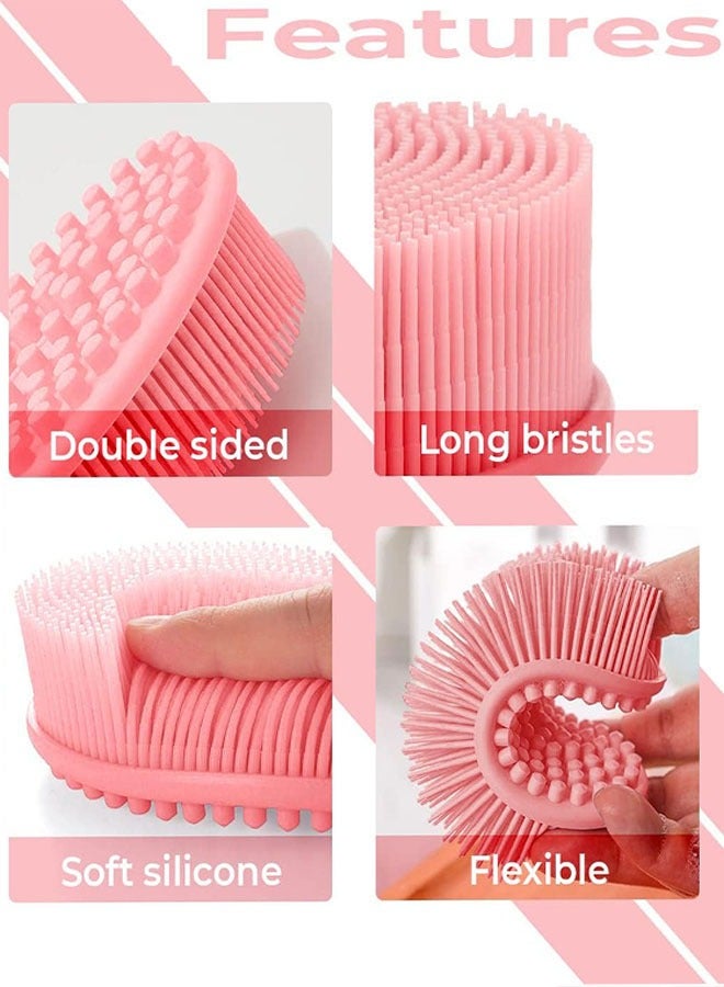 Silicone Body Scrubber,  2 Pack Exfoliating Body Scrubber, Soft Silicone Loofah, 2 In 1Body Scrubber Fit for Sensitive and All Kinds of Skin, Rapid Foaming, Clean and Sanitary - Image 3