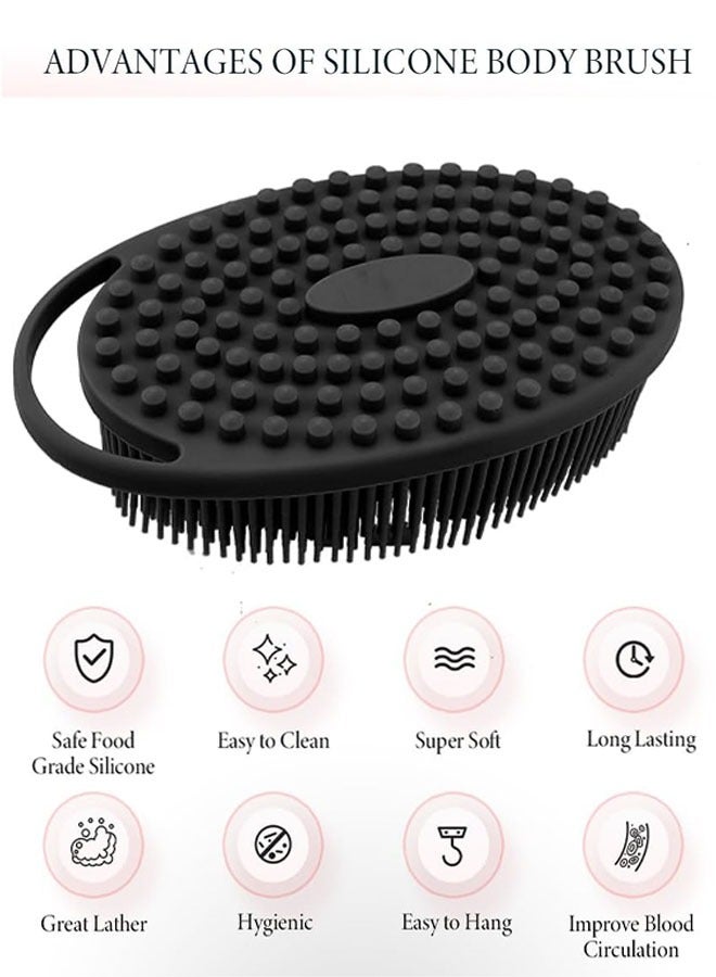 Silicone Body Scrubber,  2 Pack Exfoliating Body Scrubber, Soft Silicone Loofah, 2 In 1Body Scrubber Fit for Sensitive and All Kinds of Skin, Rapid Foaming, Clean and Sanitary - Image 4