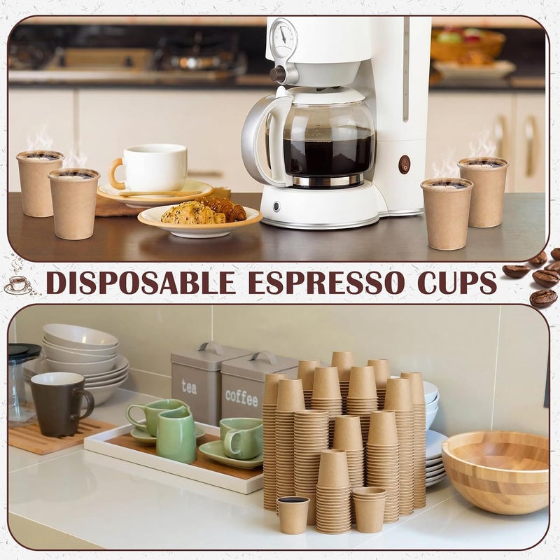 Jingmore 1000 Pcs 1 oz Mini Coffee Cups Disposable Espresso Paper Cups Bathroom Mouthwash Mugs Disposable Mugs for Travel Picnic Barbecue Party (Kraft) - Image 4