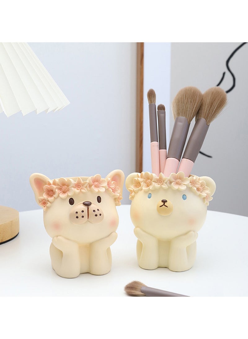 Generic Creative Cartoon Animal Resin Succulent Plant Pot, Suitable For Herb Plants, Succulent Plants, Cactus Pen Holder, Suitable For Micro Landscape Home Decoration (Cat)  - Image 4