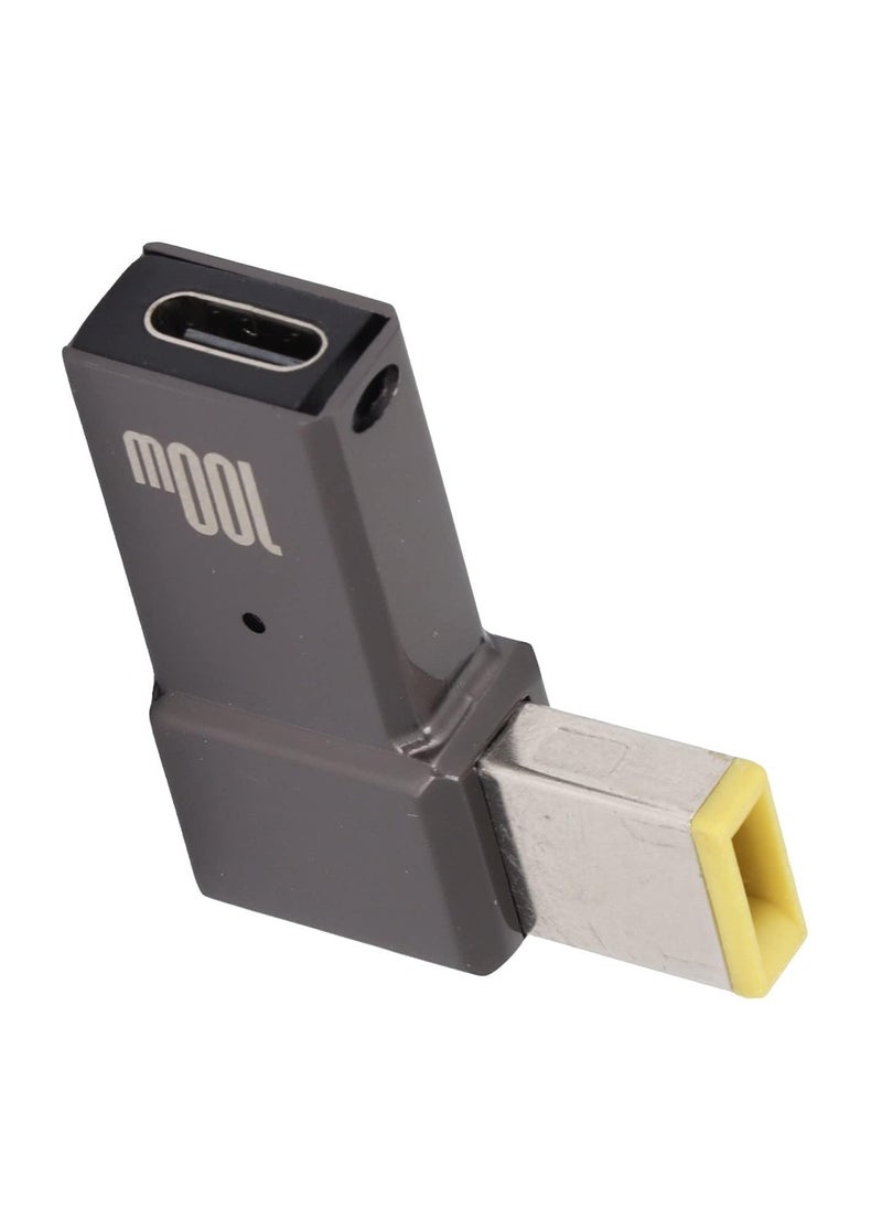 SYOSI محول USB C إلى Slim Tip محمول 100 واط 5 أمبير PD محول شحن سريع محول Trigger محول USB Type C PD بزاوية قائمة على شكل حرف L من سبائك الزنك متوافق مع سلسلة Lenovo Yoga ThinkPad  - Image 3