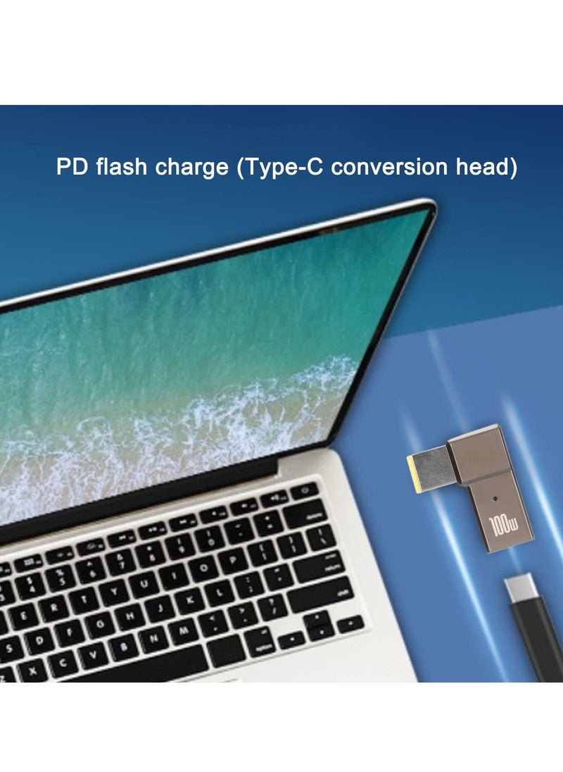 SYOSI - USB C to Slim Tip Adapter Portable 100W 5A PD Fast Charging Converter Adapter Trigger Converter Zinc Alloy Right Angle L Shape USB Type C PD Adapter Compatible with Lenovo Yoga ThinkPad Series - Image 1