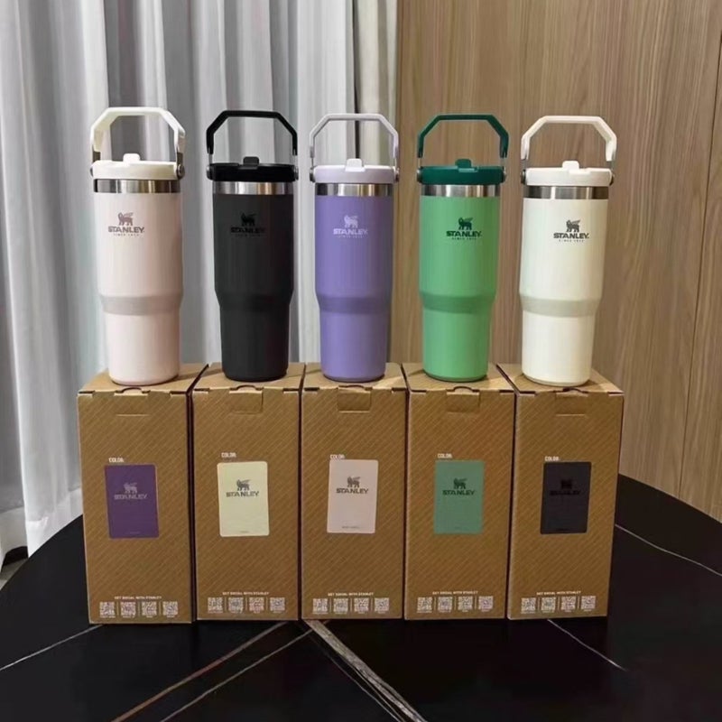 30 oz Stainless Steel Tumbler with Straw - Image 1