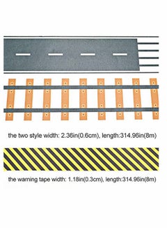 KASTWAVE Road Tape for Toy Car & Trains,3 Tape Rolls, Bonus 160 Traffic Sign Die Cut Stickers, 4 Road Tight Curves and 4 Trains Tight Curves, Develop Your Kids Imagination and Memory, Play and Learn  - Image 5