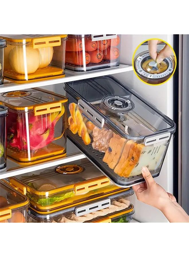 Gray Fresh Keeping Bread Box With Timer Portable Stackable Food Storage Container - Image 1