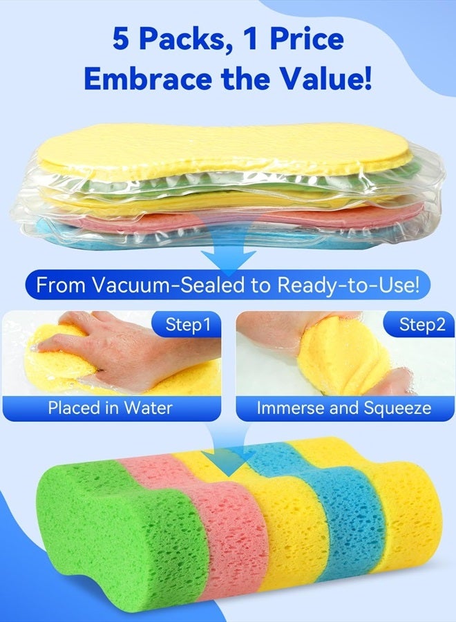 Temede 5-Pack Car Wash Sponges, 9.1" x 4.3" x 2.4" Large Sponges, Extra Thick Foam Kit for All-Purpose Cleaning, Ideal Washing Sponges for Kitchen, Bathroom, Household - Image 3