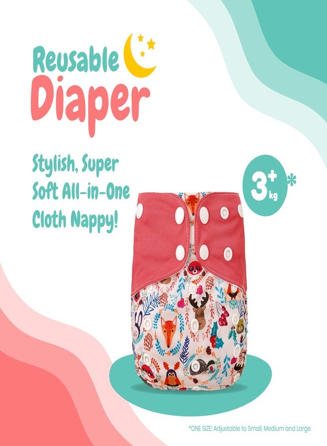 GUCHIGU Baby Cloth Diaper Washable Reusable Diapers Insert All-in-One Pocket Nappy Soft Fleece Lined for Most Babies and Toddlers Adjustable Sizes, 1 Wet-Free Insert with Snaps (One Size, BK16-C) - Image 4