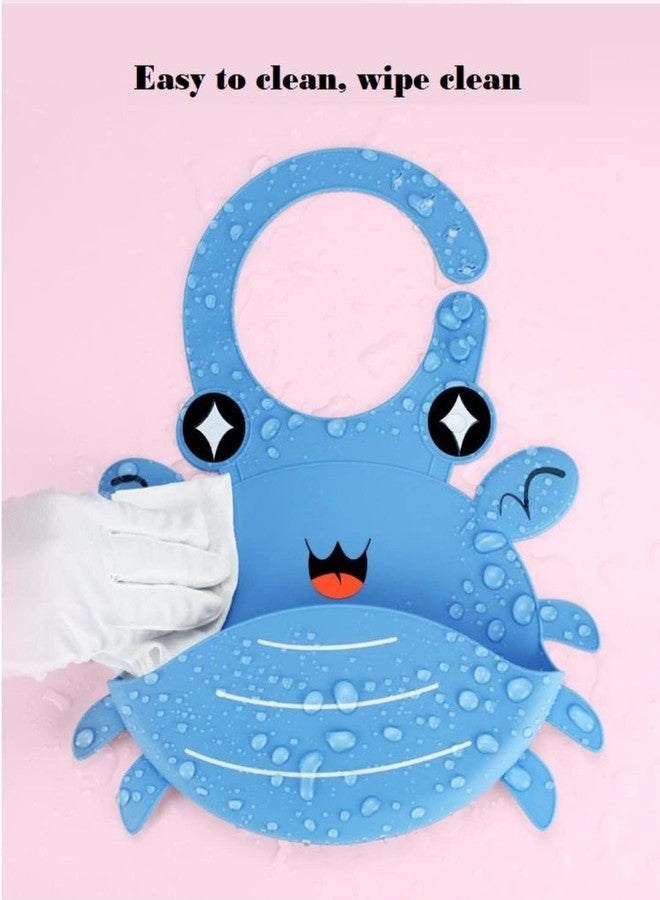 RIANZ Silicone Crab Baby Bibs, Waterproof Baby Drool Bibs with Wide Pocket BPA-Free Easily Wipe Clean Cute Cartoon Design for Unisex Infant Babies Toddlers (6 to 48 Months) (Green) - Image 4