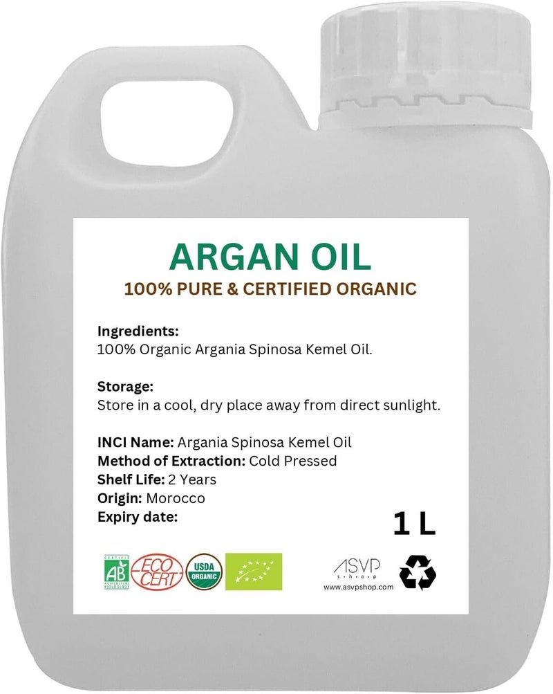 Organic Argan Oil Wholesale 100 Pure Moroccan ColdPressed Cosmetic Oil UK Stock 1000ml