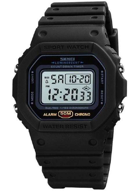 Watches for Men Fashion Sports Water Resistant Watch Black 1628
