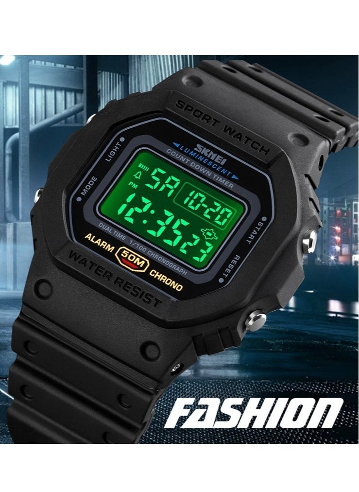 SKMEI - Watches for Men Fashion Sports Water Resistant Watch Black 1628 - Image 1