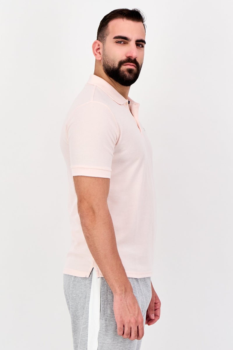 Reebok Men Sportswear Fit Short Sleeve Outdoor Polo Shirt, Pink - Image 2