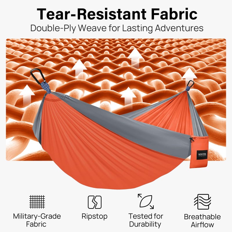 Kootek Camping Hammock 500 lbs Capacity, Portable Hammocks with Tree Straps & Attached Carry Bag, Camping Essentials Gear, Perfect for Outside Indoor Hiking Beach Backpack Travel - Image 3