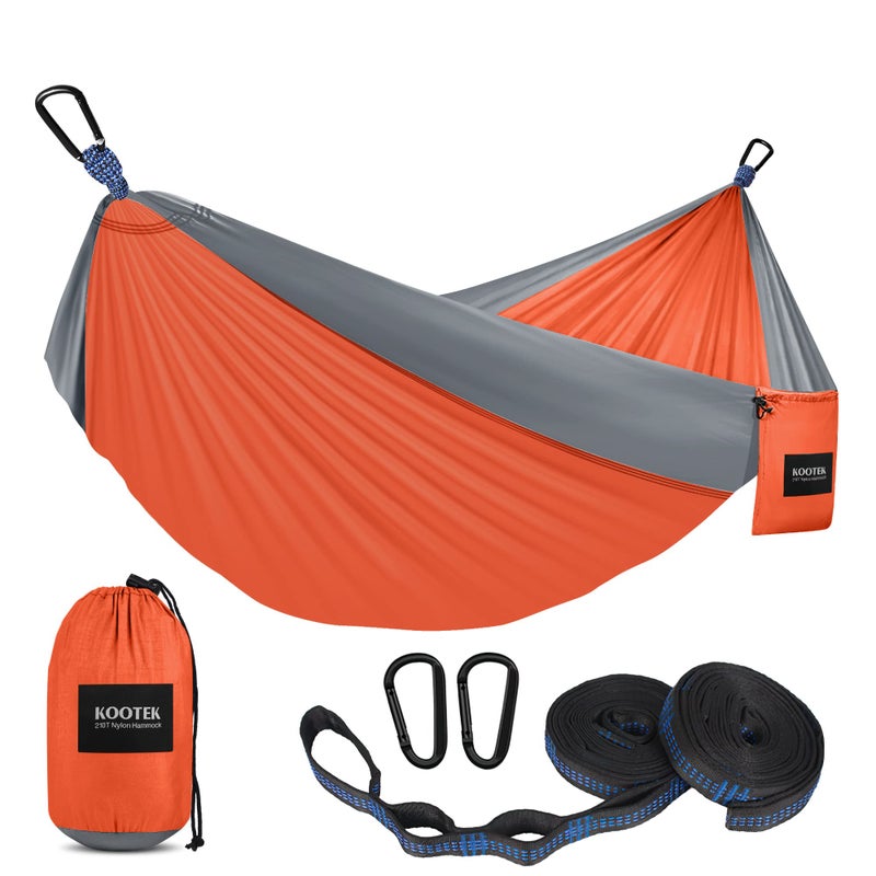 Kootek Camping Hammock 500 lbs Capacity, Portable Hammocks with Tree Straps & Attached Carry Bag, Camping Essentials Gear, Perfect for Outside Indoor Hiking Beach Backpack Travel - Image 1